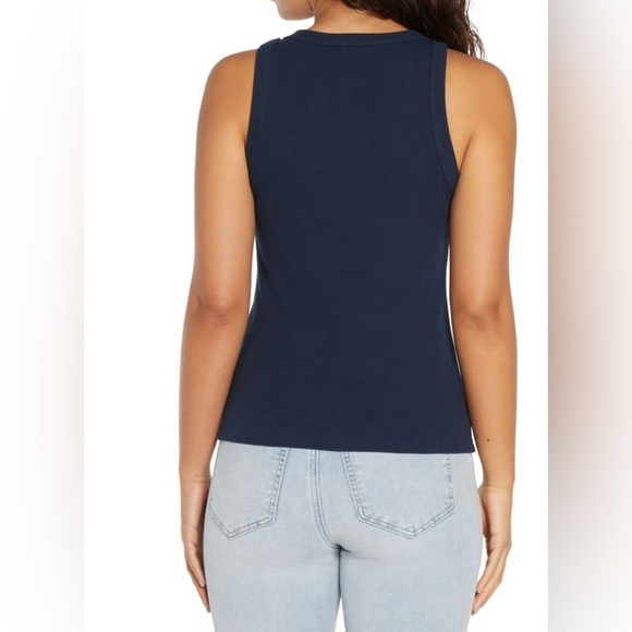 Express Navy Ribbed Tank Top(Bust 39”-41”
Length 25”) - Picture 5 of 5
